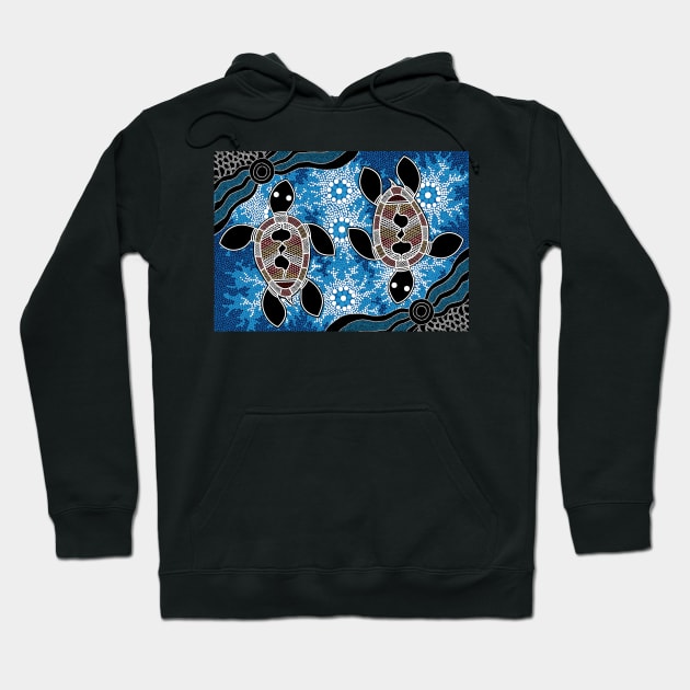 Aboriginal Art - Sea Turtles Hoodie by hogartharts